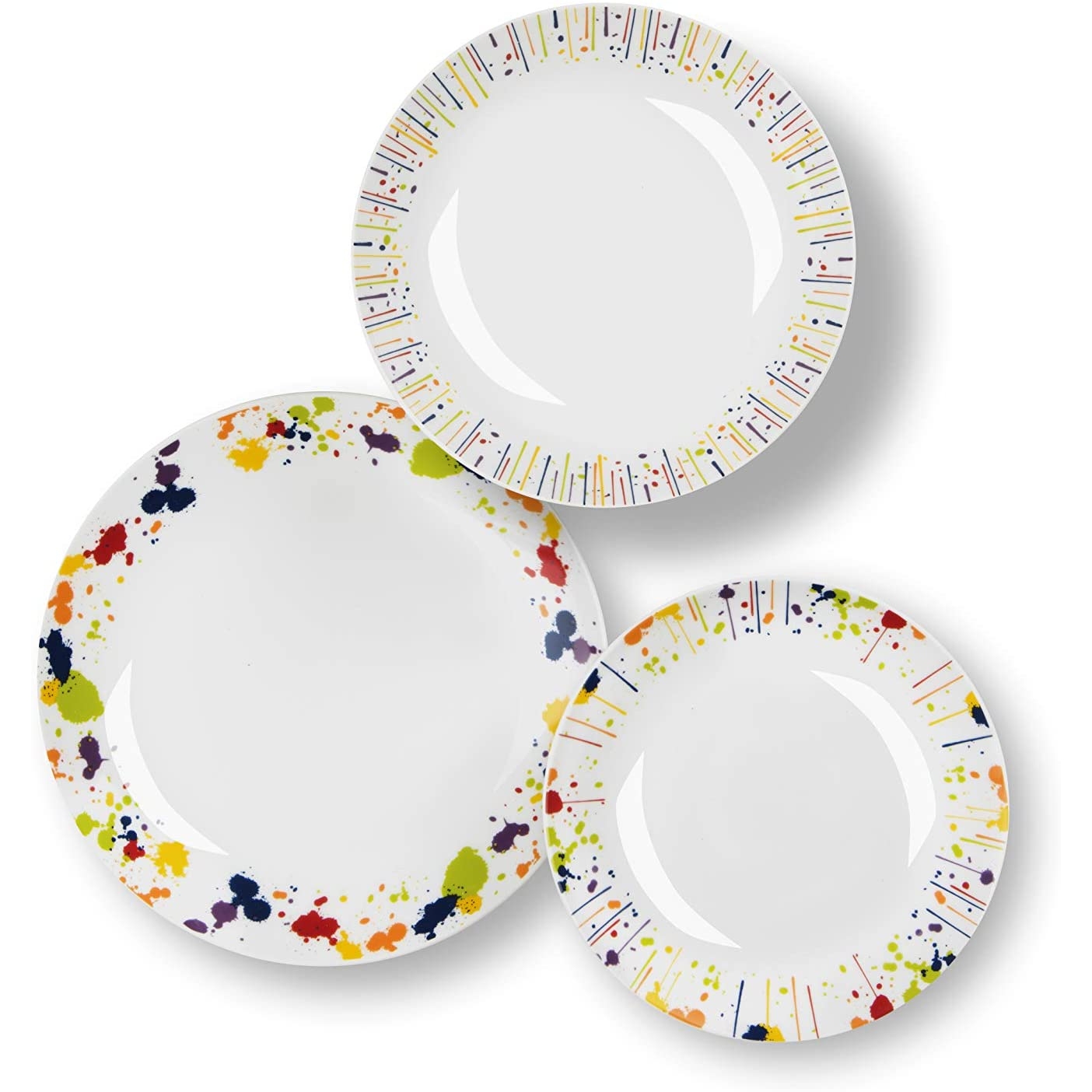 Acquista online Decorated porcelain dinner plate DRIPPING 18 pieces Excelsa